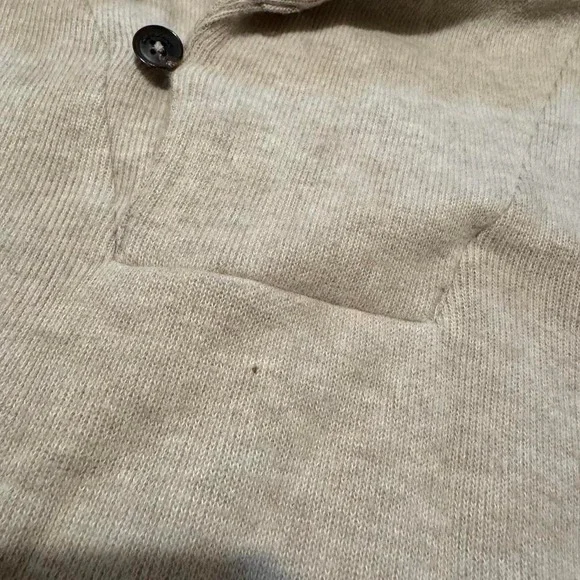 Polo Ralph Lauren Men's Sweater Shawl Neck Elbow Patch Preppy Cream Size XL - Picture 4 of 7